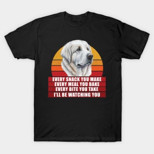 Great Pyrenees dog I'll Be Watching You Dog Owners Vintage T-Shirt
